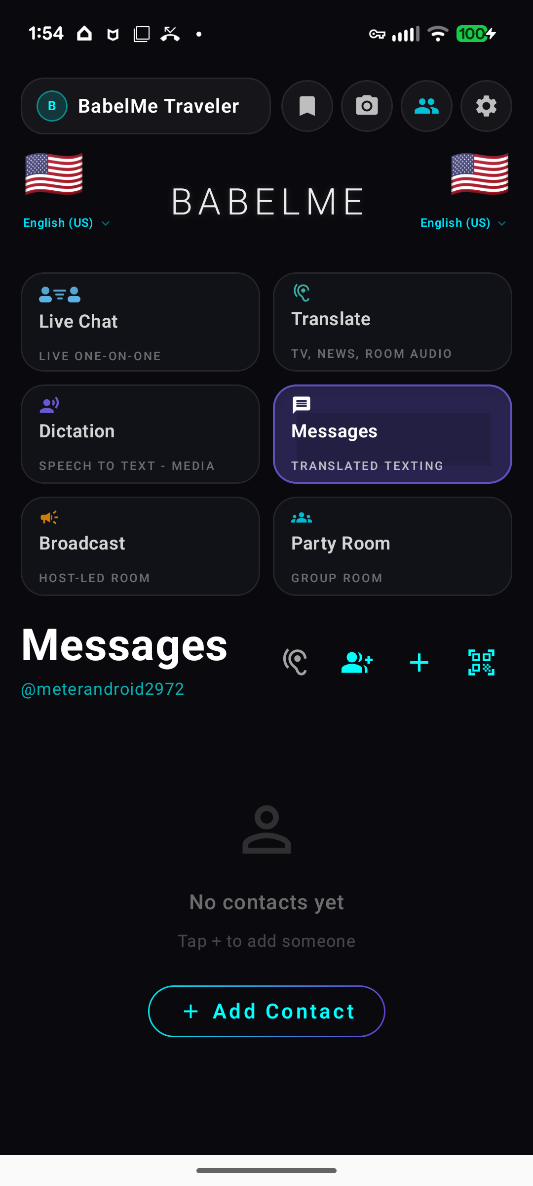 BabelMe report user dialog